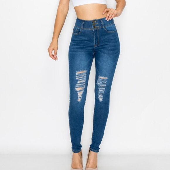 High Waisted, Distressed, Lover Brand Skinny Jeans - Picture 2 of 6